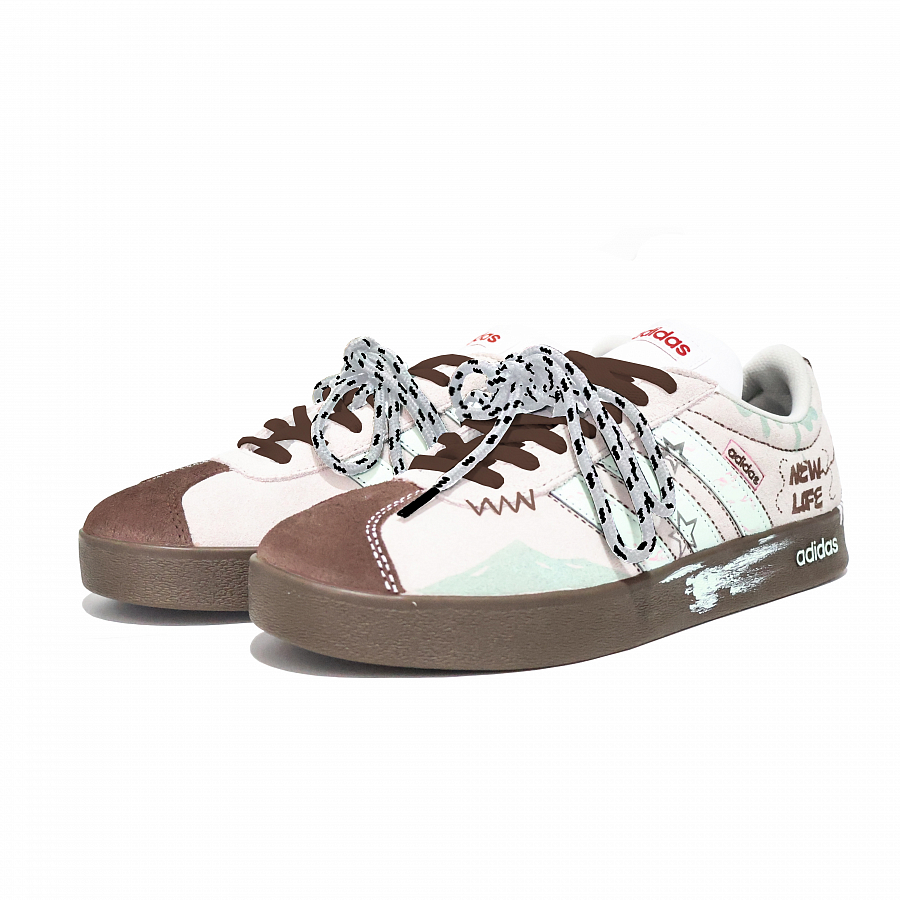 Adidas VL Court 2.0 German Army Trainers Unisex Low top White/Brown/Light Green купить в интернет-магазине Yoocart с быстрой доставкой по России.