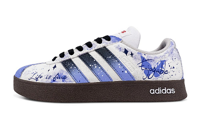 Adidas VL COURT 2.0 Anti Slip Wear Resistant Low Top Skateboard Shoes Unisex Blue