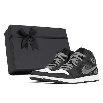 Jordan Air Jordan 1 Dust, Black Anaconda, Box Abrasion Resistant Mid Top Vintage Basketball Shoes Men's Black