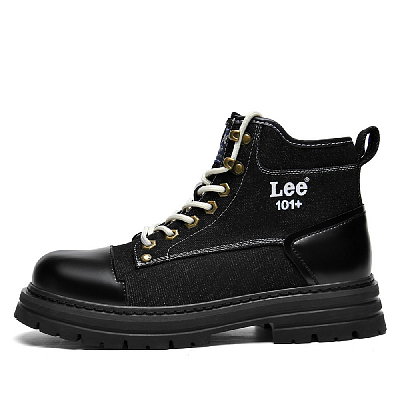 Lee Fashionable Business Casual Versatile Short Martin Boot Men's Black