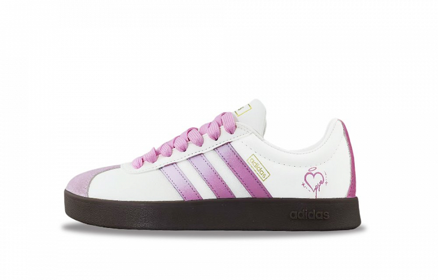 Adidas VL COURT 2.0 Anti Slip Wear Resistant Low Top Skateboard Shoes Unisex Beige Pink купить в интернет-магазине Yoocart с быстрой доставкой по России.