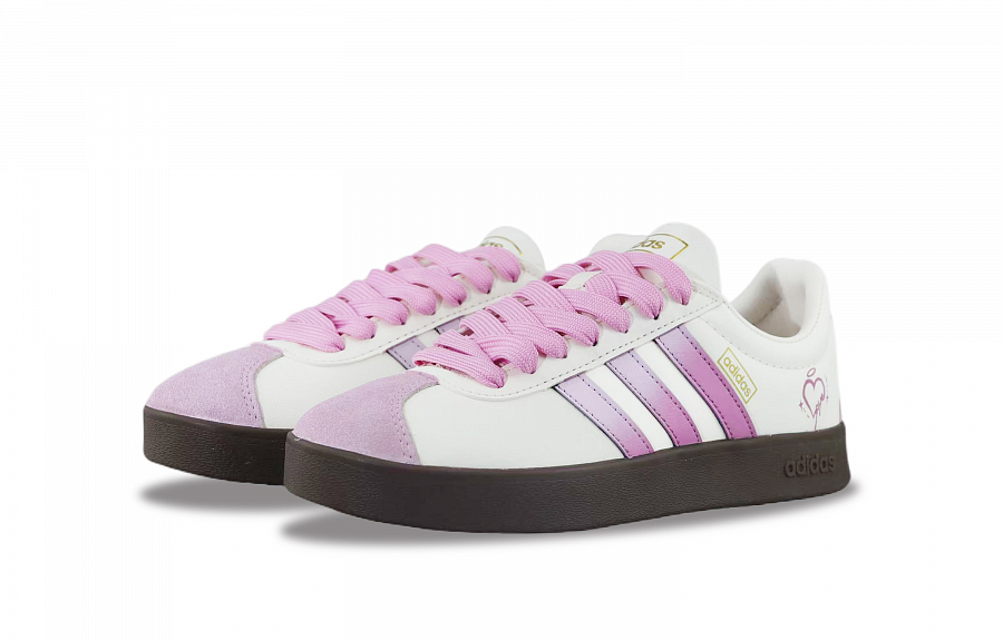 Adidas VL COURT 2.0 Anti Slip Wear Resistant Low Top Skateboard Shoes Unisex Beige Pink купить в интернет-магазине Yoocart с быстрой доставкой по России.
