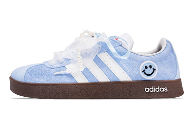 Adidas VL COURT 2.0 Sky Dreamy Shadow Anti-Slip Wear-Resistant Low-Top Skateboard Shoes Unisex Light Blue