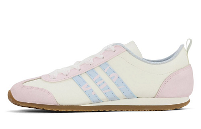 Adidas VS JOG 2.0 Abrasion Resistant Low Top Casual Shoes Unisex Pink Blue