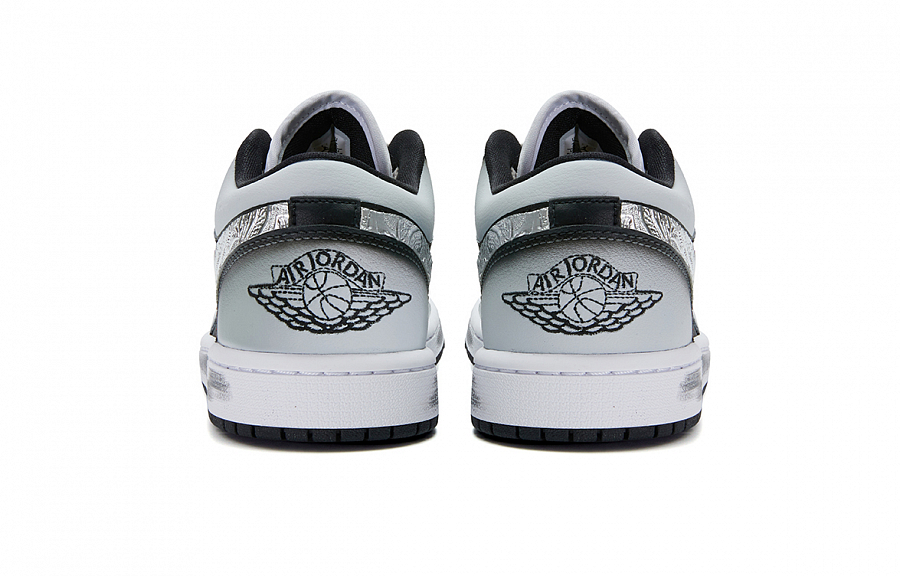 Jordan Air Jordan 1 Anti Slip Wear Resistant Low Top Vintage Basketball Shoes Unisex Silver Black купить в интернет-магазине Yoocart с быстрой доставкой по России.