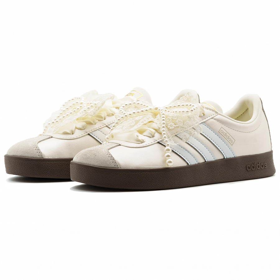 Adidas Vl Court Classic Abrasion Resistant Low Top Skateboard Shoes Unisex Pearl White купить в интернет-магазине Yoocart с быстрой доставкой по России.