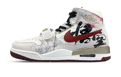 Jordan Legacy 312 Wear-Resistant High-Top Vintage Basketball Shoes Men's White