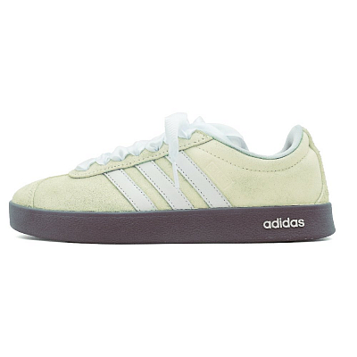 Adidas Neo Vl Court Classic Lightweight Low Top Skateboard Shoes Unisex Yellow White