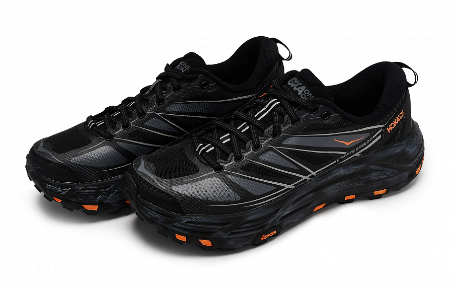 HOKA ONE ONE Mafate Speed 2 Abrasion Resistant Low Top Running Shoes Unisex Black Gray Orange купить в интернет-магазине Yoocart с быстрой доставкой по России.
