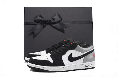 Jordan Air Jordan 1 Anti-Slip And Wear-Resistant Coverage Low-Top Vintage Basketball Shoes Unisex Light Gray