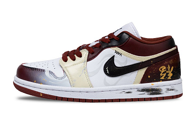 Jordan Air Jordan 1 Blessing Abundance And Fortune Anti-Slip Wear-Resistant Low-Top Vintage Basketball Shoes Unisex Red