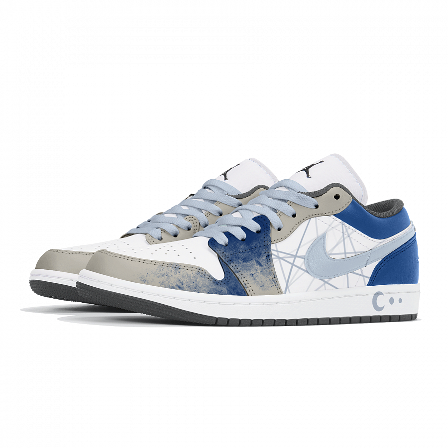 JORDAN Air Jordan 1 Vintage Basketball Shoes Unisex Low top Blue White Brown купить в интернет-магазине Yoocart с быстрой доставкой по России.