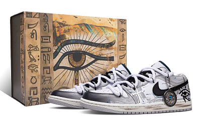 Jordan Air Jordan 1 Abrasion Resistant Low Top Vintage Basketball Shoes Men's Gray White