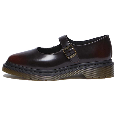 Dr.Martens ELPHIE Chunky Heel Mary Jane Shoes 3.2cm Women's Cherry Red