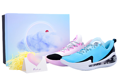Under Armour Curry 12 Anti-Slip Wear-Resistant Low-Top Basketball Shoes Men's Blue Pink