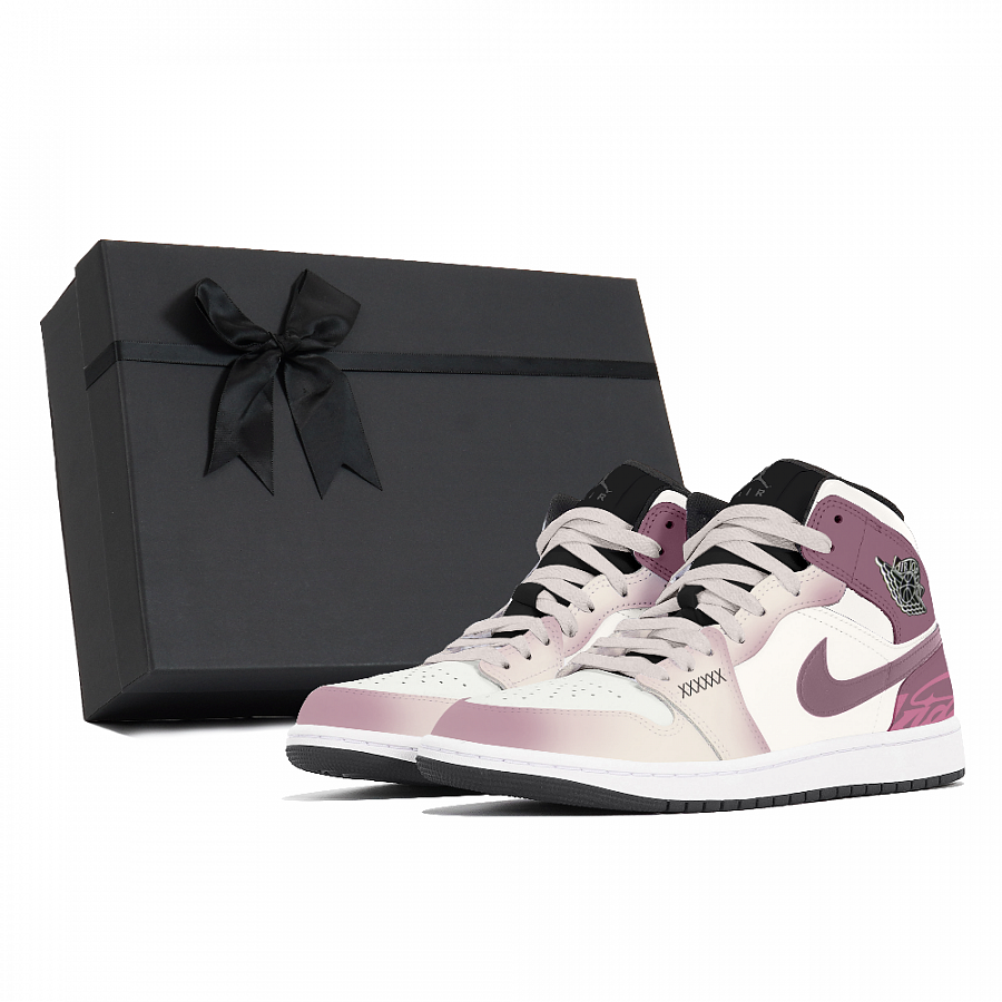 Jordan Air Jordan 1 Abrasion Resistant Cushioning Slip Resistant Mid Top Vintage Basketball Shoes Men's Purple купить в интернет-магазине Yoocart с быстрой доставкой по России.