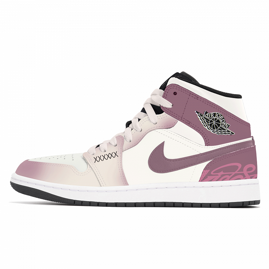 Jordan Air Jordan 1 Abrasion Resistant Cushioning Slip Resistant Mid Top Vintage Basketball Shoes Men's Purple купить в интернет-магазине Yoocart с быстрой доставкой по России.