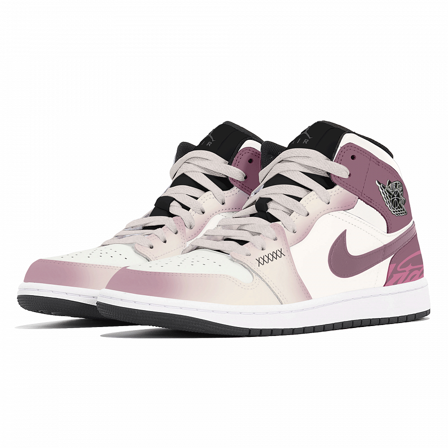 Jordan Air Jordan 1 Abrasion Resistant Cushioning Slip Resistant Mid Top Vintage Basketball Shoes Men's Purple купить в интернет-магазине Yoocart с быстрой доставкой по России.