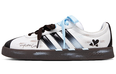 Adidas VL COURT 2.0 Sea Salt Cocoa Abrasion Resistant Low Top Skateboard Shoes Unisex Blue And White Coffee