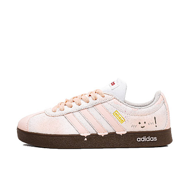 Adidas VL COURT 2.0 Lifestyle Coconut Milk Cream Puff Abrasion Resistant Low Top Skateboard Shoes Unisex Pink