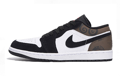 Jordan Air Jordan 1 Anti Slip Wear Resistant Low Top Vintage Basketball Shoes Men's Black Brown