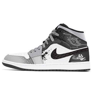Jordan Air Jordan 1 Joy Lemon Abrasion-Resistant Mid-Top Vintage Basketball Shoes Unisex White