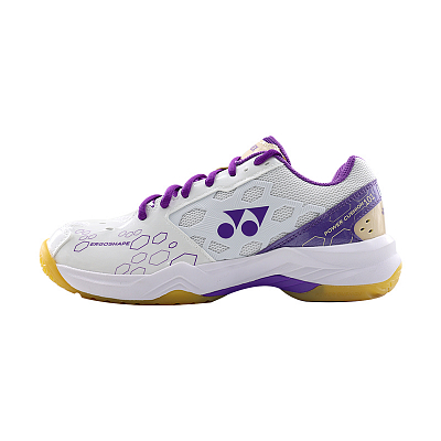 YONEX Cushioning Wear-Resistant Coverage Rebound Low-Top Badminton Shoes Unisex White Purple