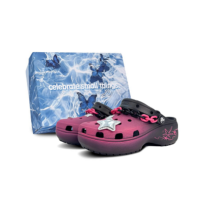 Crocs Classic Platform Clog Clogs Unisex Black Pink
