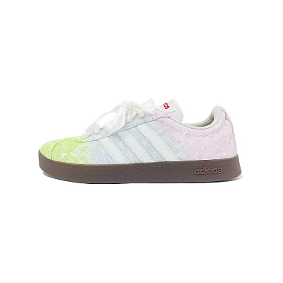 Adidas VL COURT 2.0 Lightweight Low Top Skateboard Shoes Unisex Teal Pink White