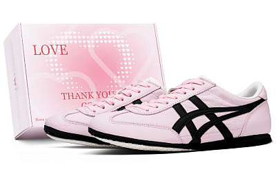 Onitsuka Tiger Machu Racer Pink Love Abrasion Resistant Low Top Casual Shoes Unisex Pink Black