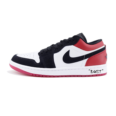 Jordan Air Jordan 1 'White Black Gym Red' Anti Slip Wear Resistant Low Top Vintage Basketball Shoes Unisex Black Red