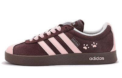 Adidas VL COURT 2.0 Coverage Abrasion Resistant Low Top Skateboard Shoes Unisex Pink