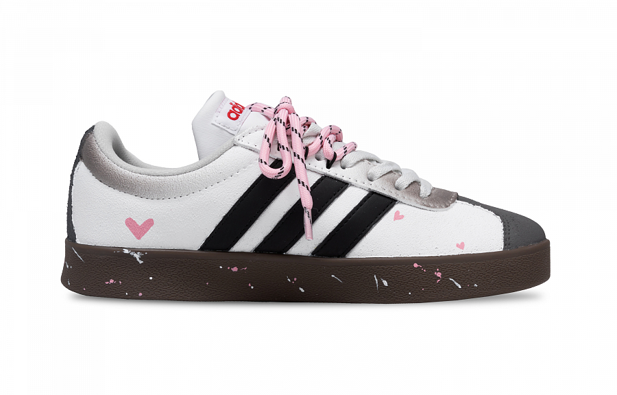 Adidas VL COURT 2.0 Anti-Slip Wear-Resistant Low-Top Skateboard Shoes Unisex Pink White купить в интернет-магазине Yoocart с быстрой доставкой по России.