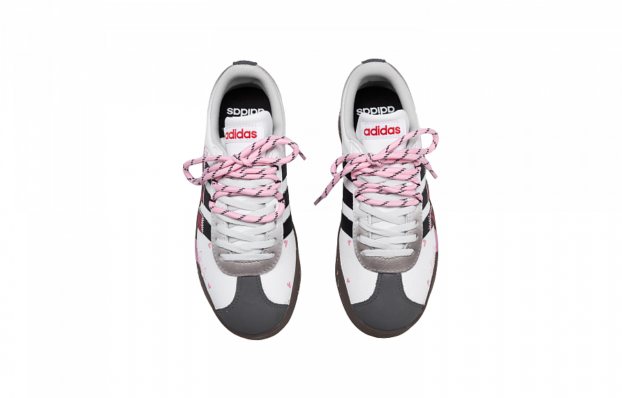 Adidas VL COURT 2.0 Anti-Slip Wear-Resistant Low-Top Skateboard Shoes Unisex Pink White купить в интернет-магазине Yoocart с быстрой доставкой по России.