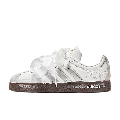 Adidas VL COURT 2.0 ADCDAVINCI Star Wish Abrasion Resistant Low top Skateboard Shoes Unisex Silver White