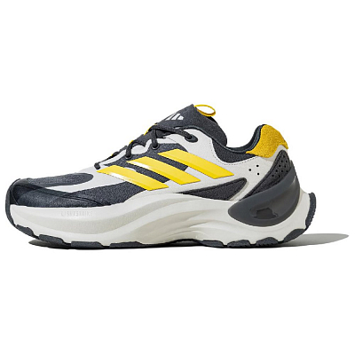 Adidas Maxxwavy Anti-Slip Wear-Resistant Low-Top Chunky Sneakers Unisex Dark Gray Silver Yellow