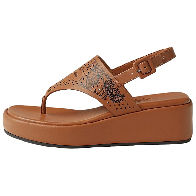 HERMES Karima One Strap Sandals 4.5cm Women's Brown