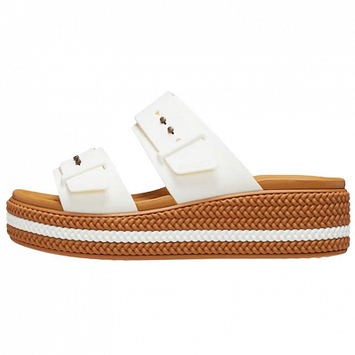 Crocs Brooklyn Abrasion Resistant Slide Slippers Women's White