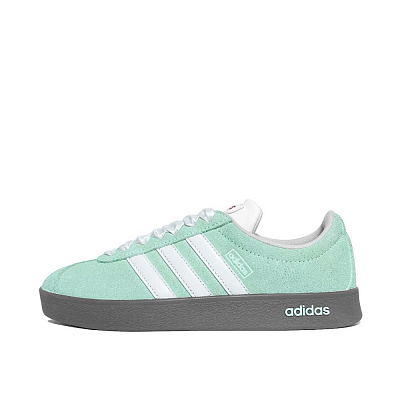 Adidas VL COURT 2.0 Green Satin Coverage Abrasion Resistant Low Top Skateboard Shoes Unisex Green White