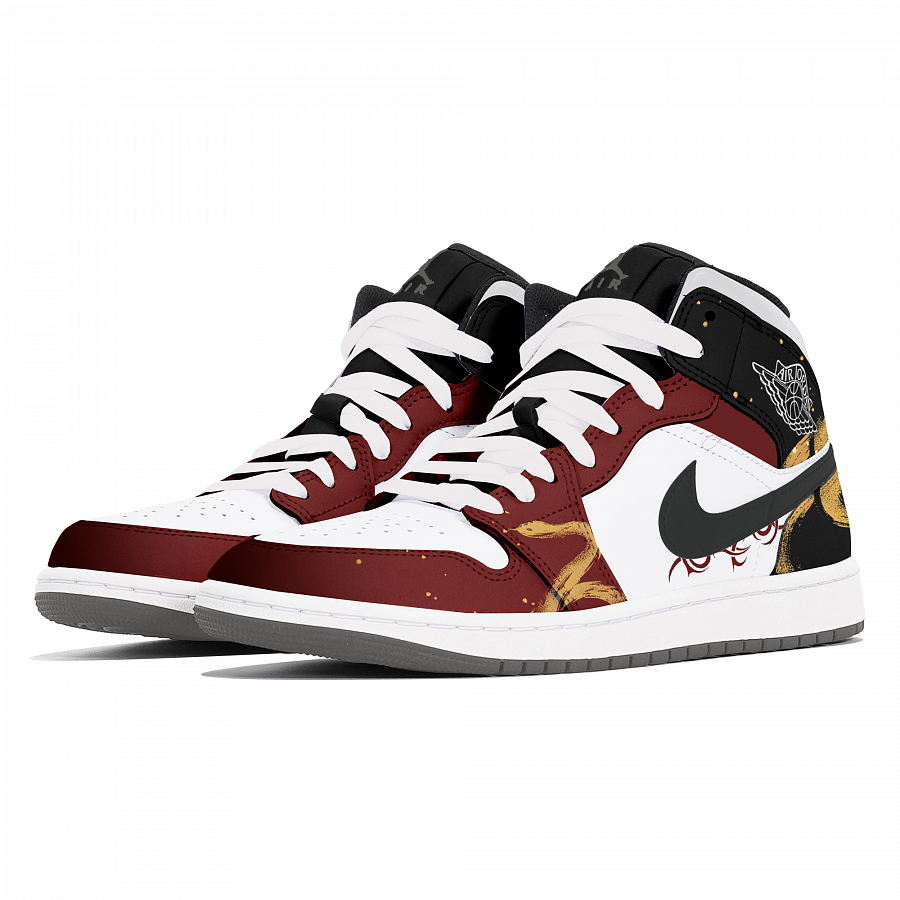 Jordan Air Jordan 1 Abrasion-Resistant Mid-Top Vintage Basketball Shoes Unisex Red купить в интернет-магазине Yoocart с быстрой доставкой по России.