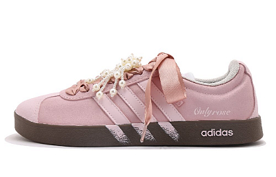 Adidas Neo VL Court 2.0 Abrasion Resistant Low Top Skateboard Shoes Unisex Pink