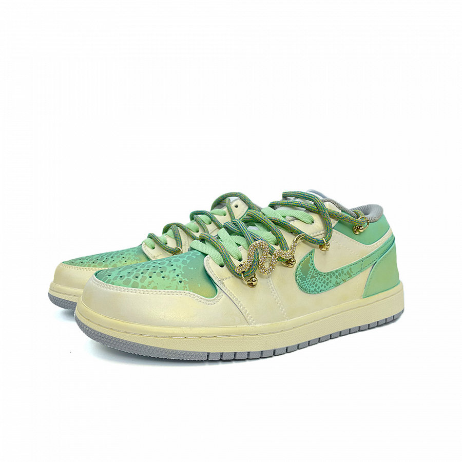 Jordan AJ1 Anti Slip Wear Resistant Low Top Vintage Basketball Shoes Men's Cyan White купить в интернет-магазине Yoocart с быстрой доставкой по России.