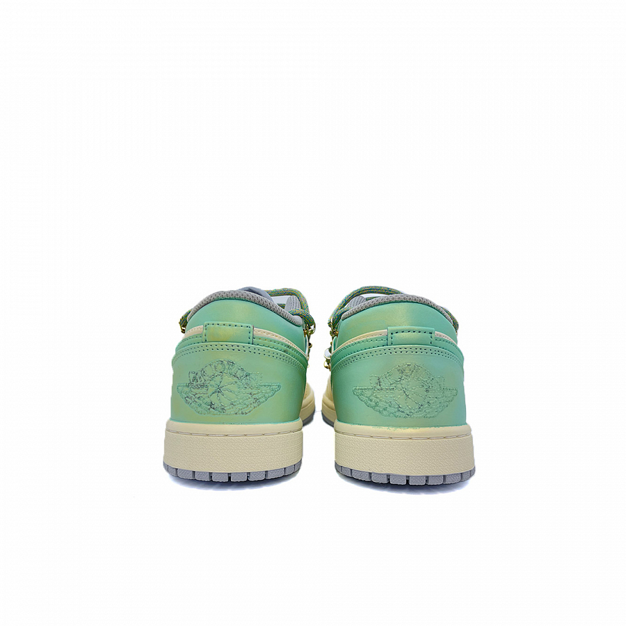 Jordan AJ1 Anti Slip Wear Resistant Low Top Vintage Basketball Shoes Men's Cyan White купить в интернет-магазине Yoocart с быстрой доставкой по России.