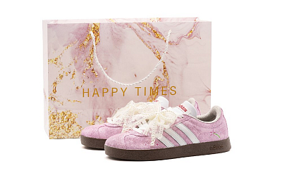 Adidas VL COURT 2.0 Abrasion Resistant Low Top Skateboard Shoes Unisex Pink