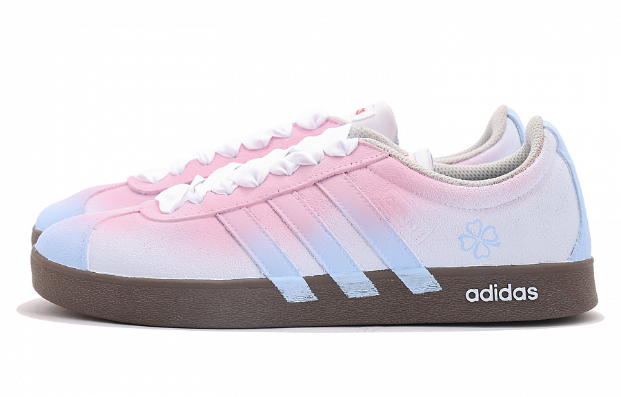 Adidas VL COURT 2.0 Abrasion Resistant Low Top Skateboard Shoes Unisex Pink Blue купить в интернет-магазине Yoocart с быстрой доставкой по России.