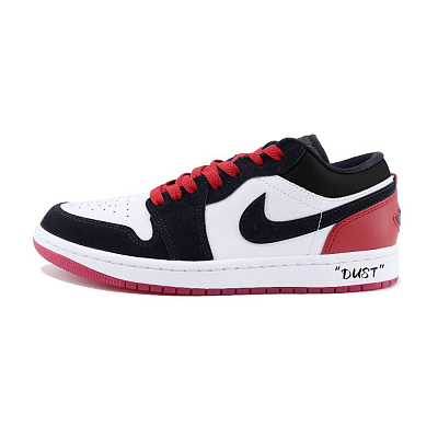 Jordan Air Jordan 1 'White Black Gym Red' Anti Slip Wear Resistant Low Top Vintage Basketball Shoes Unisex Black Red