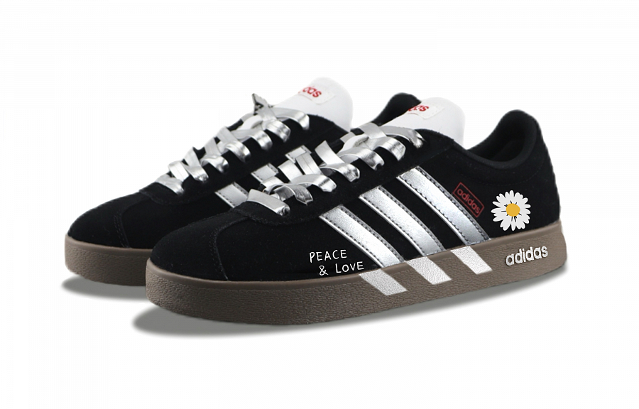 Adidas Neo VL Court 2.0 Abrasion Resistant Low Top Skateboard Shoes Unisex Black Silver купить в интернет-магазине Yoocart с быстрой доставкой по России.