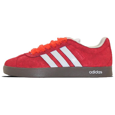Adidas VL COURT 2.0 Anti-Slip Wear-Resistant Low-Top Skateboard Shoes Unisex White Red
