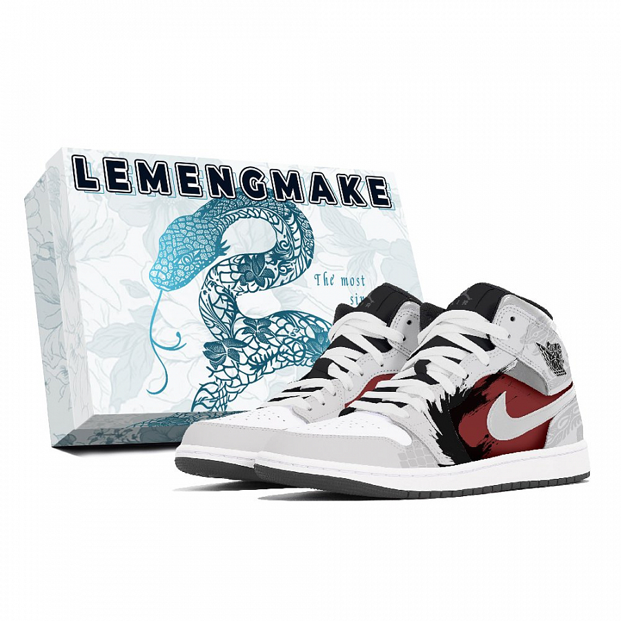 Jordan Air Jordan 1 Abrasion-Resistant Mid-Top Vintage Basketball Shoes Unisex Gray купить в интернет-магазине Yoocart с быстрой доставкой по России.