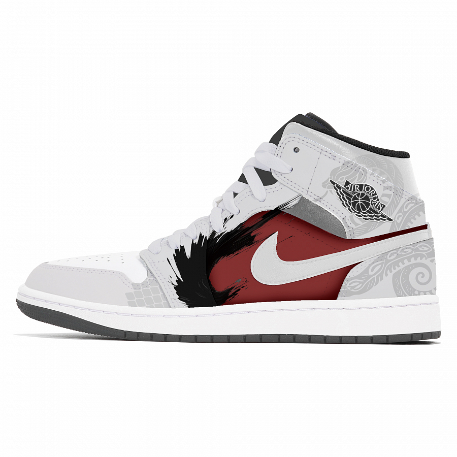 Jordan Air Jordan 1 Abrasion-Resistant Mid-Top Vintage Basketball Shoes Unisex Gray купить в интернет-магазине Yoocart с быстрой доставкой по России.